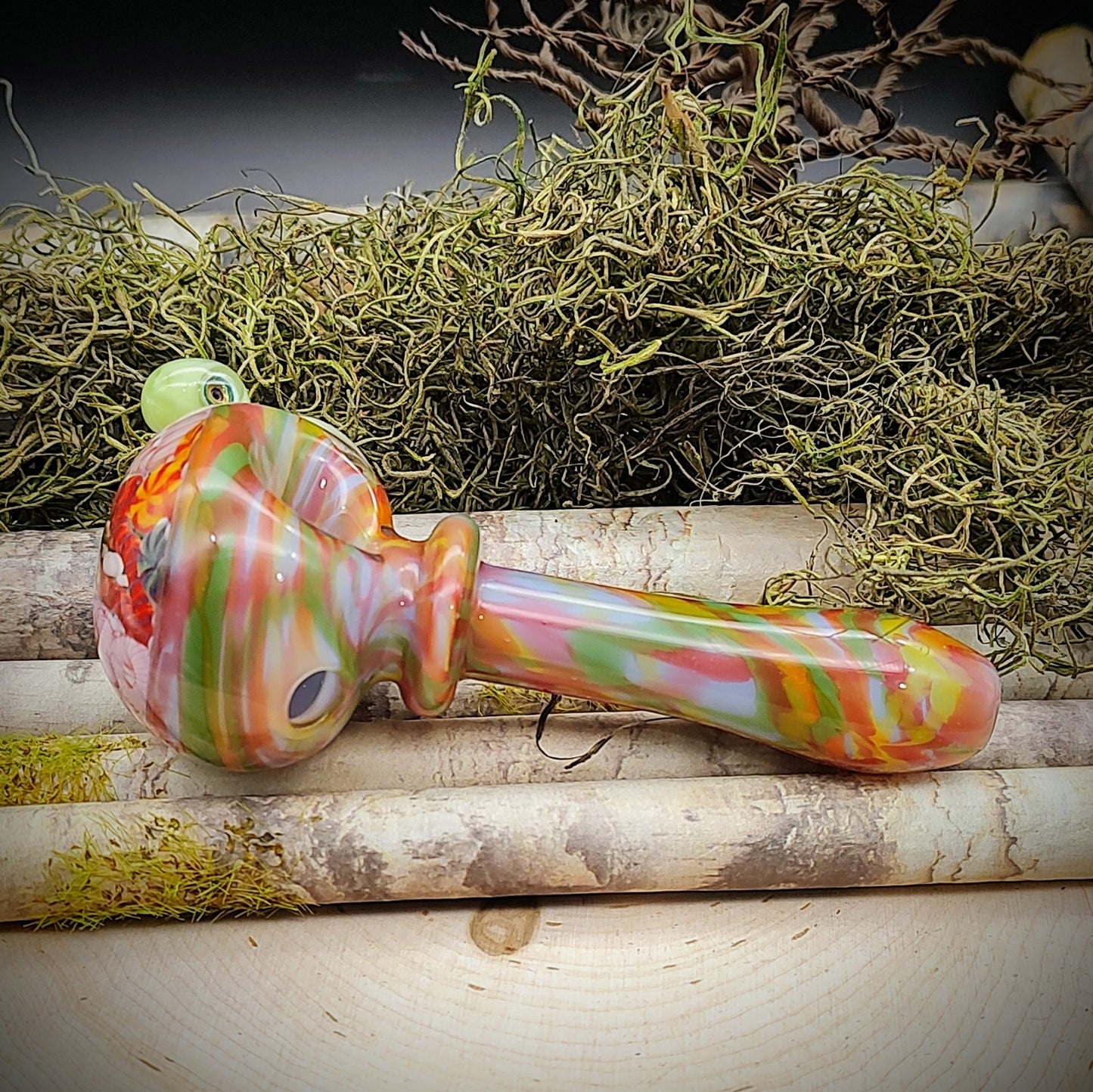 Pipa de mano veteada Turtle Seascape (lista para enviar)