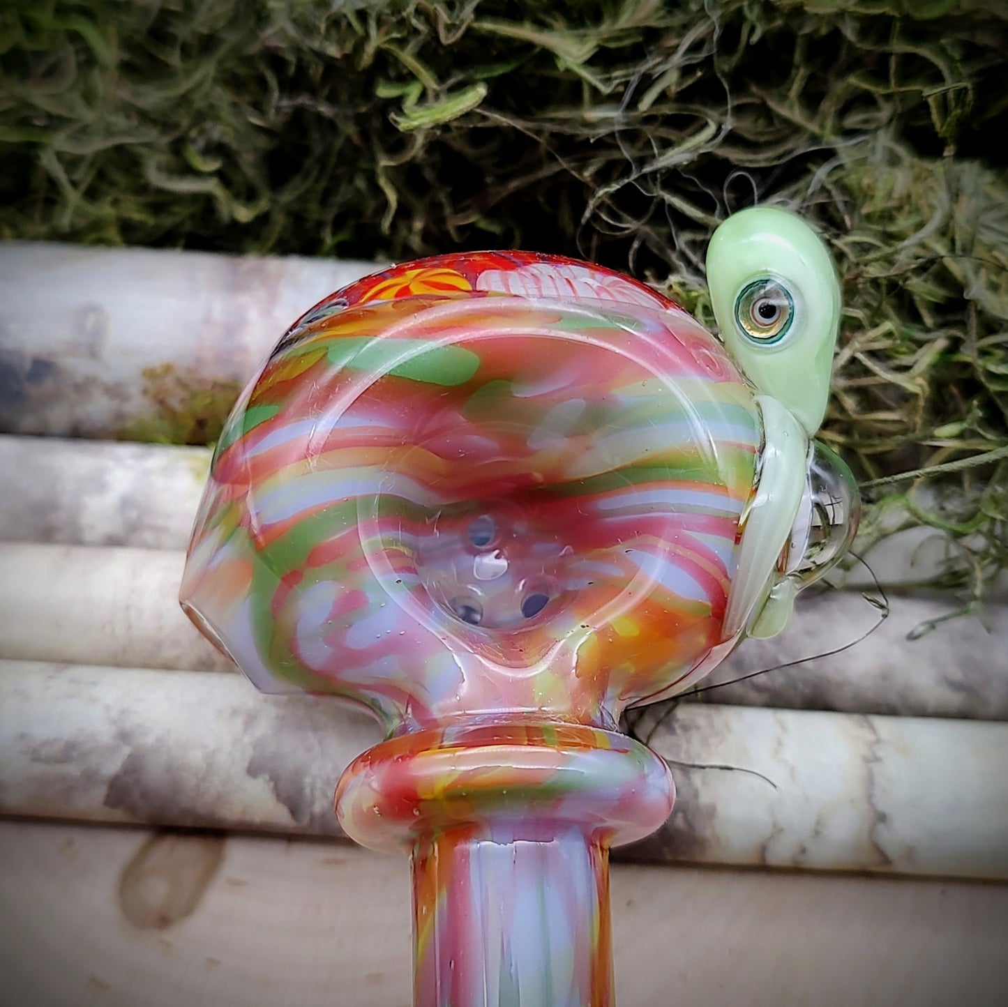 Pipa de mano veteada Turtle Seascape (lista para enviar)
