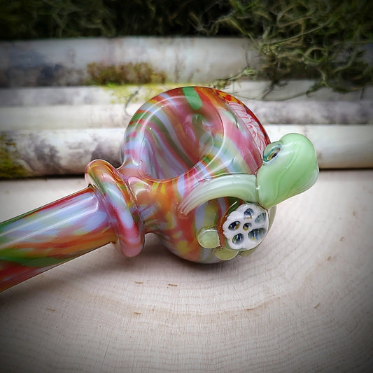 Pipa de mano veteada Turtle Seascape (lista para enviar)