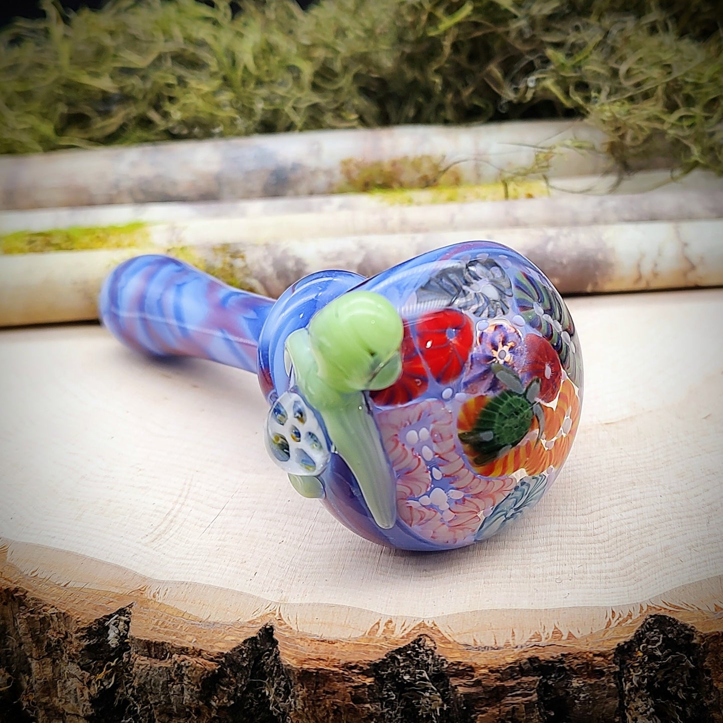 Pipa de mano veteada Turtle Seascape (lista para enviar)