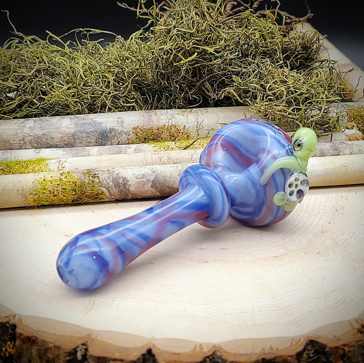 Pipa de mano veteada Turtle Seascape (lista para enviar)