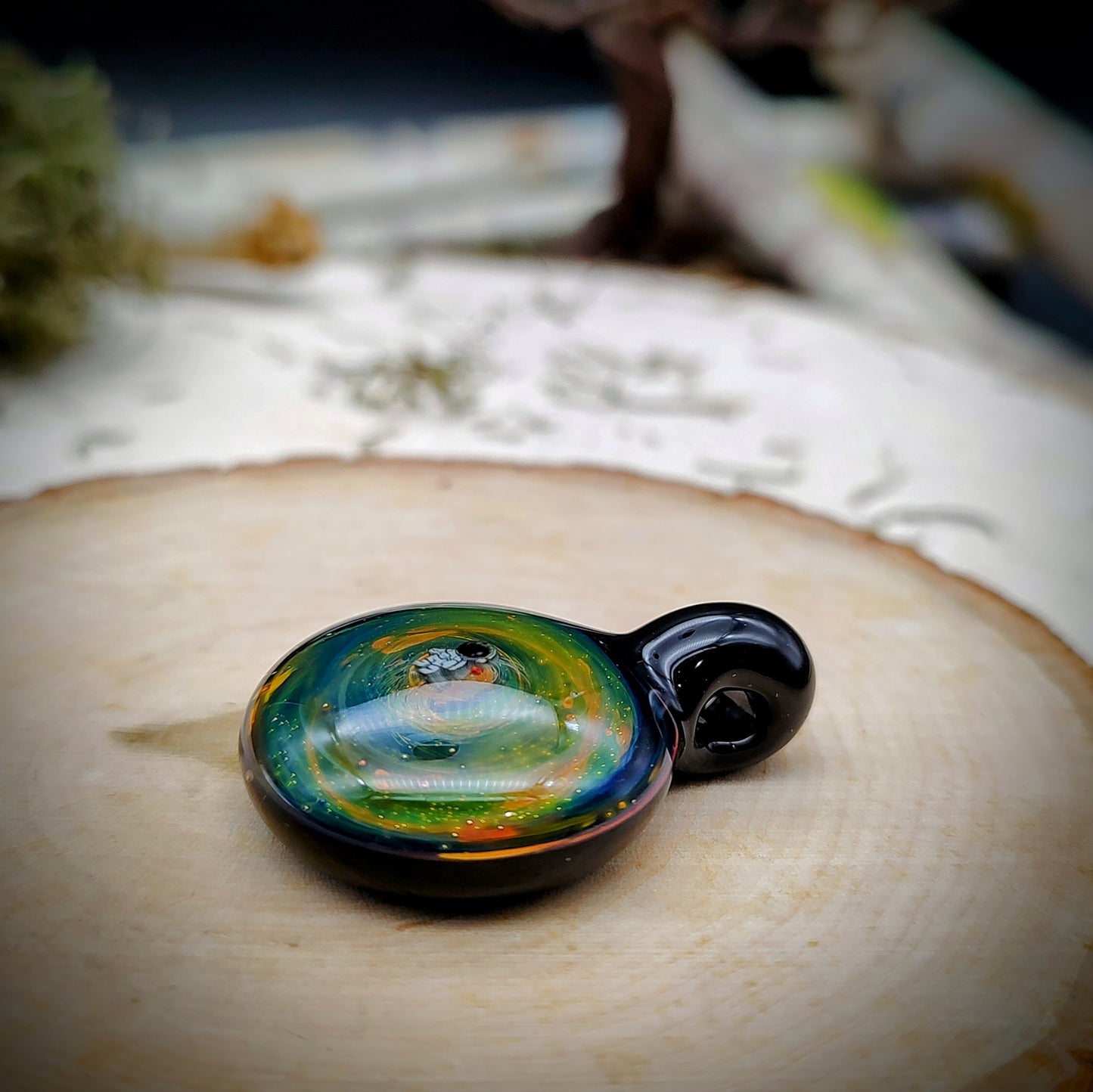 Fumed Astronaut Pendant (Ready To Ship)