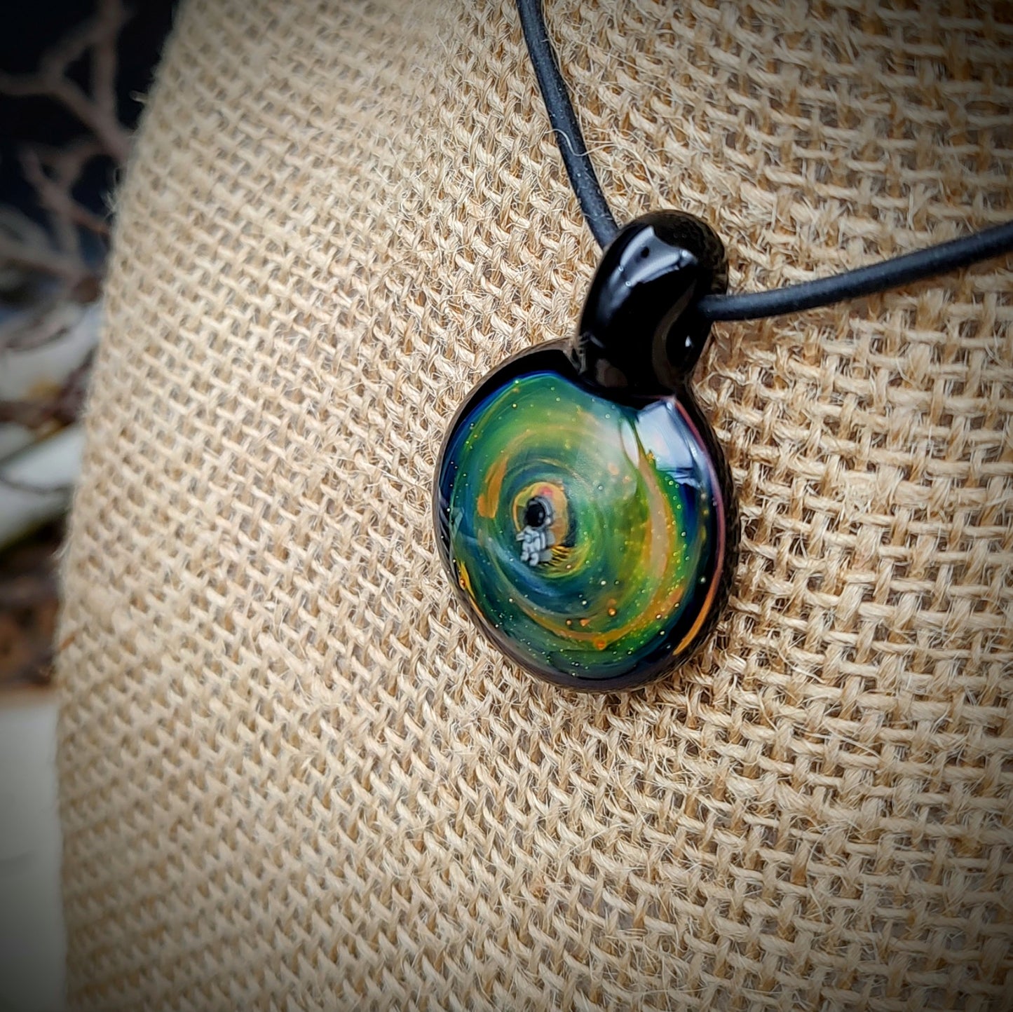 Fumed Astronaut Pendant (Ready To Ship)