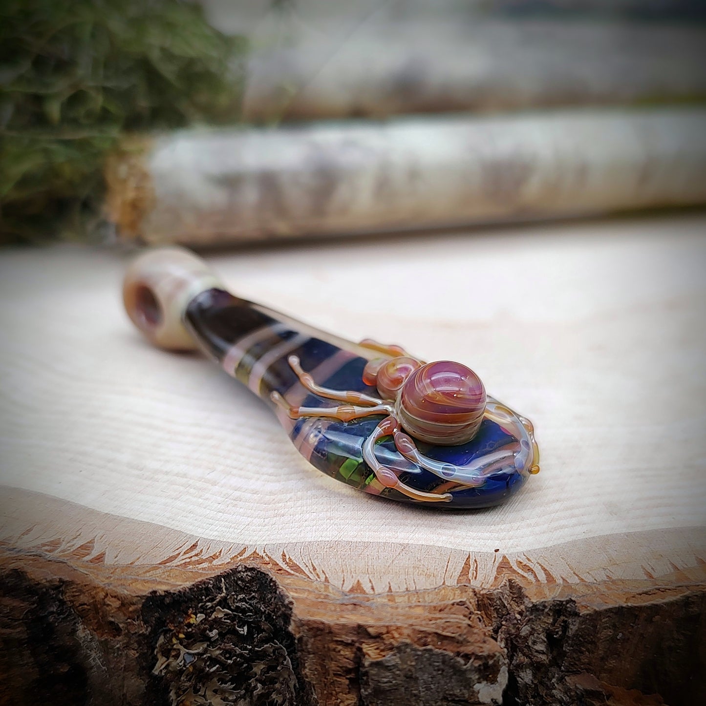 Fumed Spider Pendant (Ready To Ship)