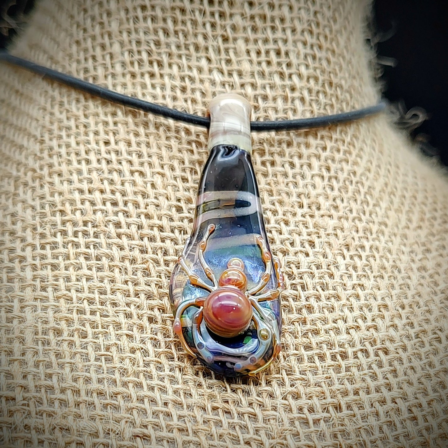Fumed Spider Pendant (Ready To Ship)
