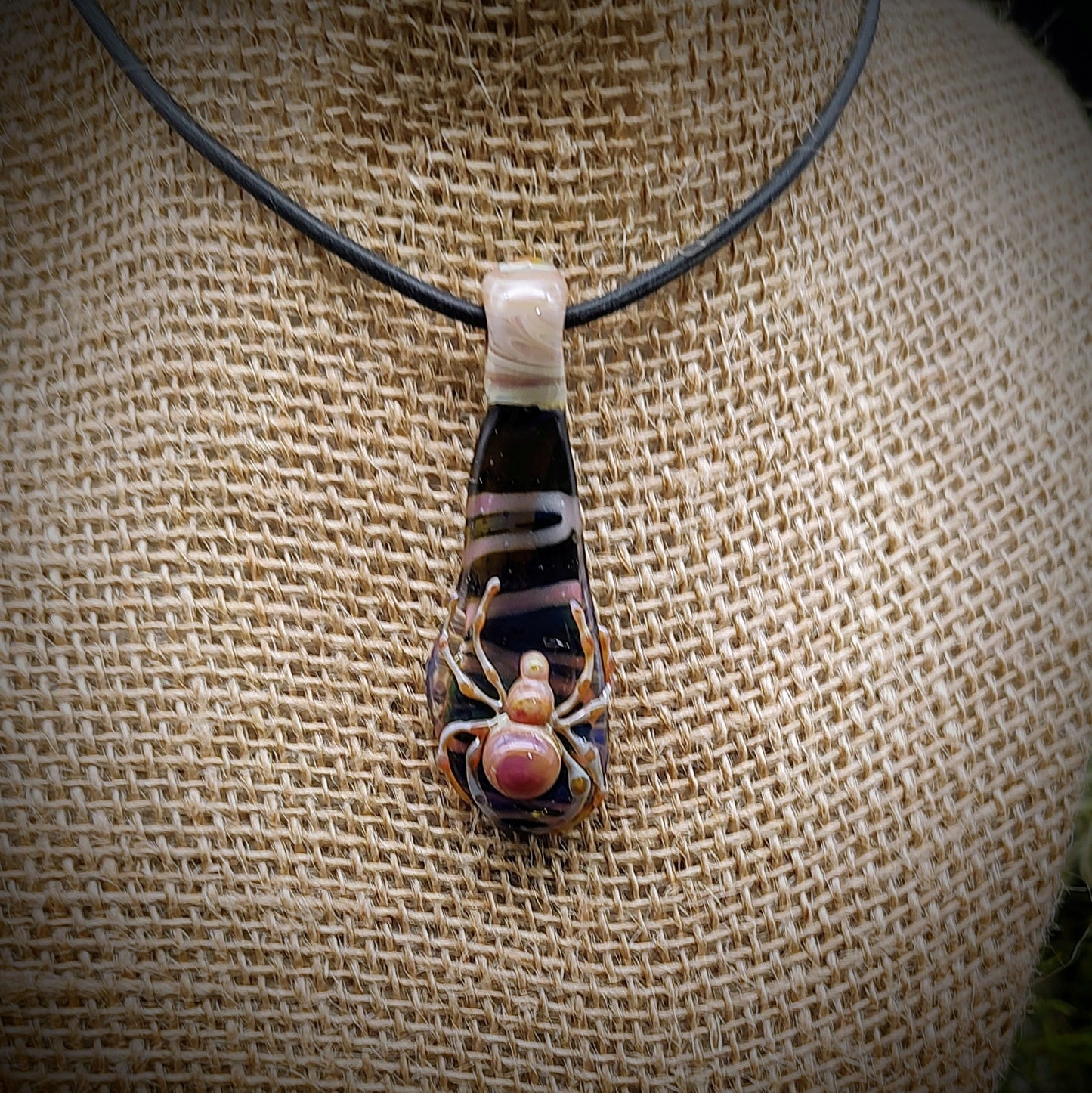 Fumed Spider Pendant (Ready To Ship)