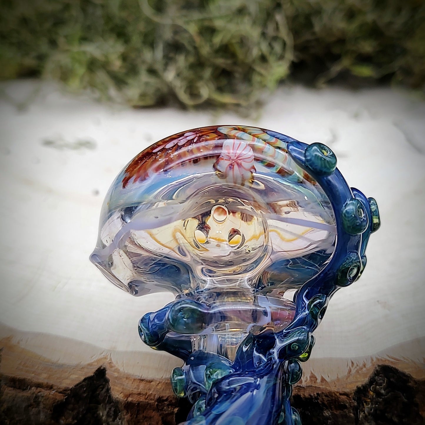 Octopus Seascape Marbled Hand Pipe (Ready to Ship)