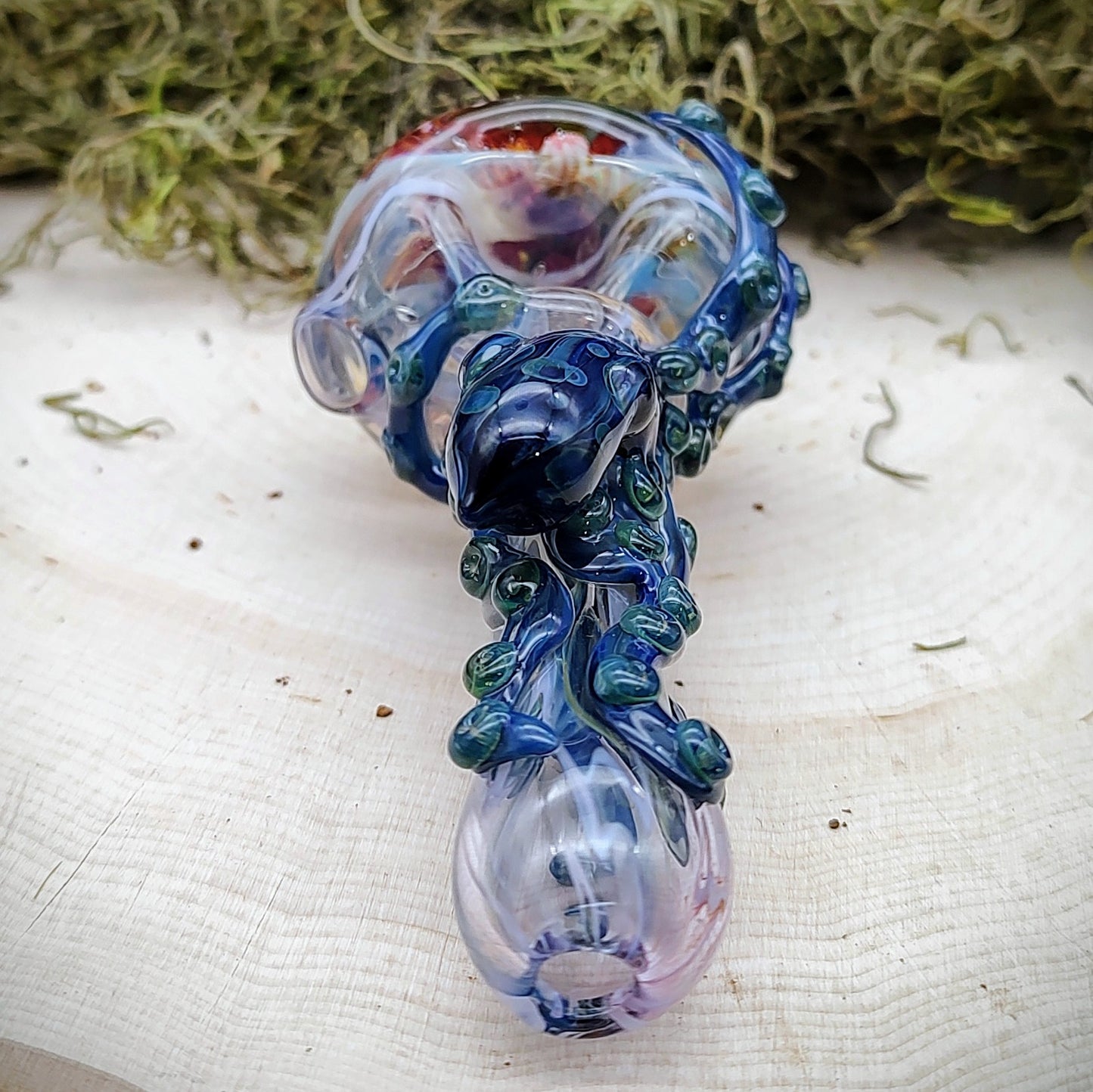 Octopus Seascape Marbled Hand Pipe (Ready to Ship)