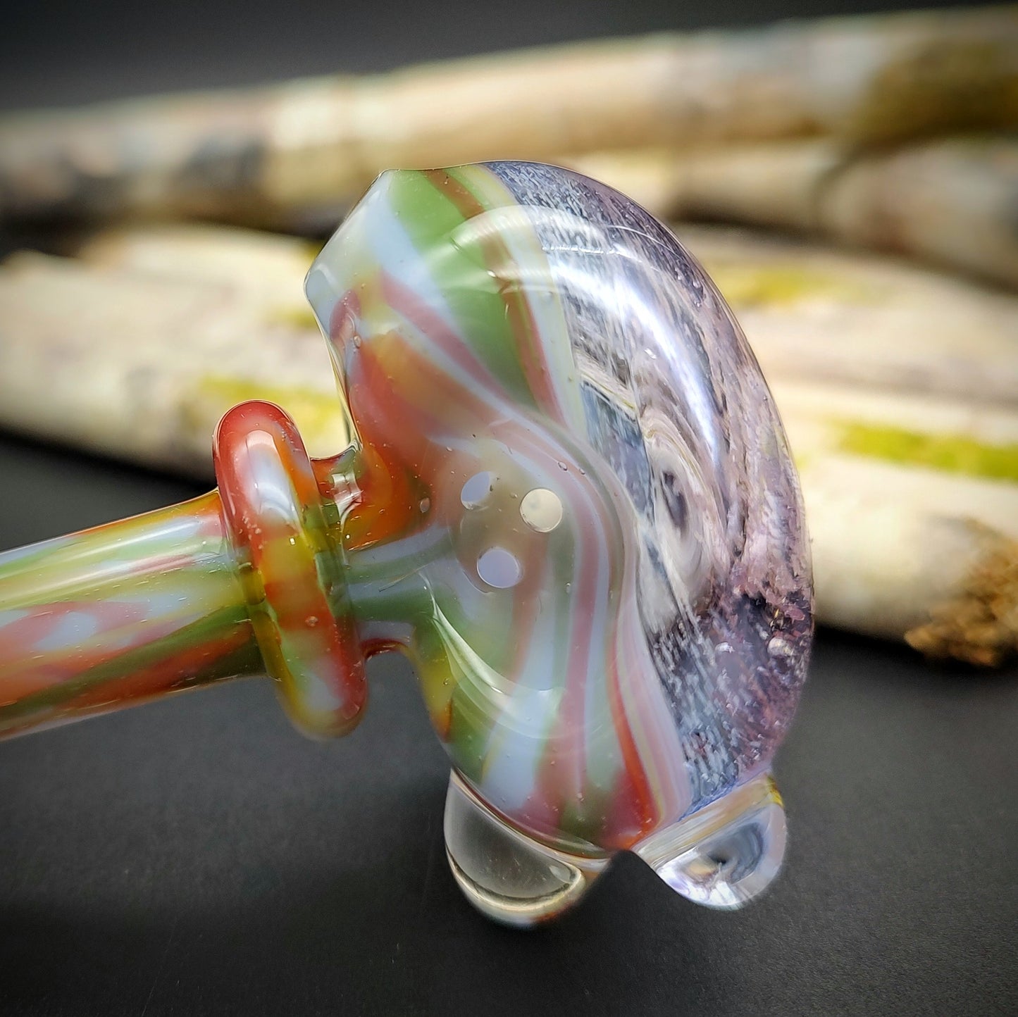 Dichro Faced Hand Pipe - Marbled Crayola (Ready to Ship)