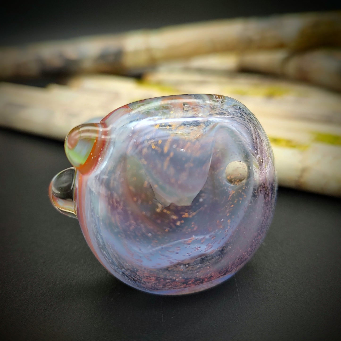 Dichro Faced Hand Pipe - Marbled Crayola (Ready to Ship)