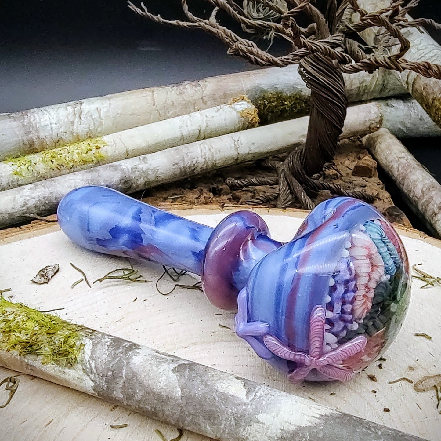 Pipa de mano veteada Starfish Seascape (lista para enviar)
