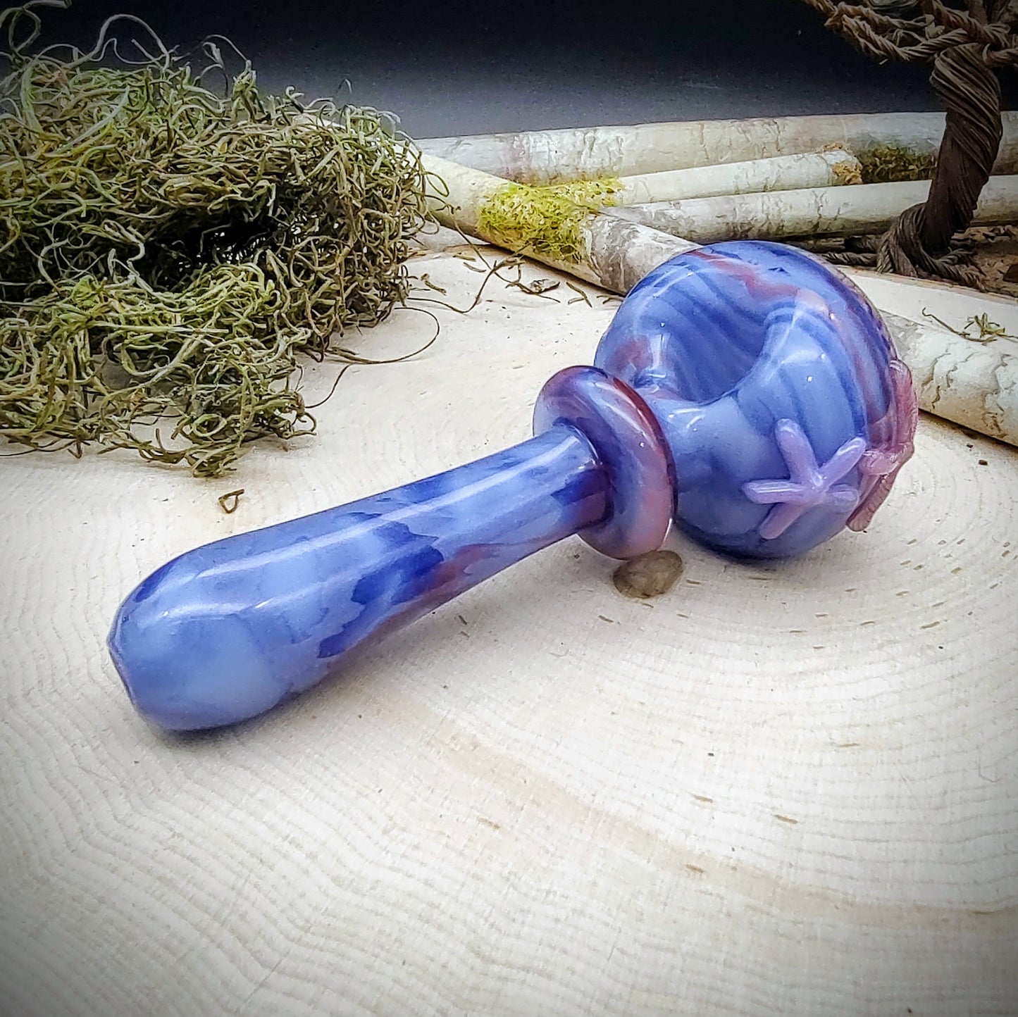 Pipa de mano veteada Starfish Seascape (lista para enviar)