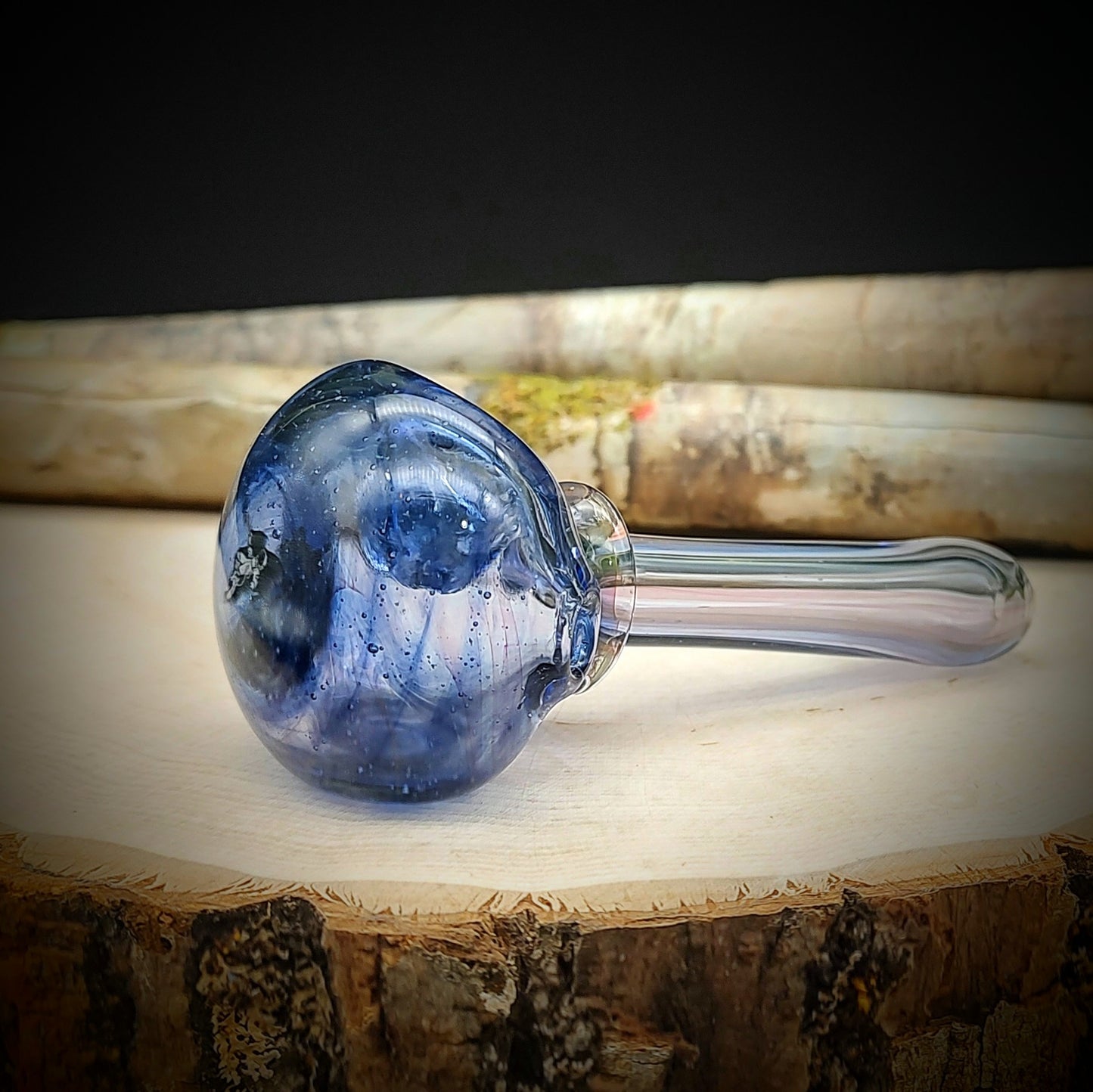 Pipa de mano ahumada Astronaut V1 con ópalo (lista para enviar)