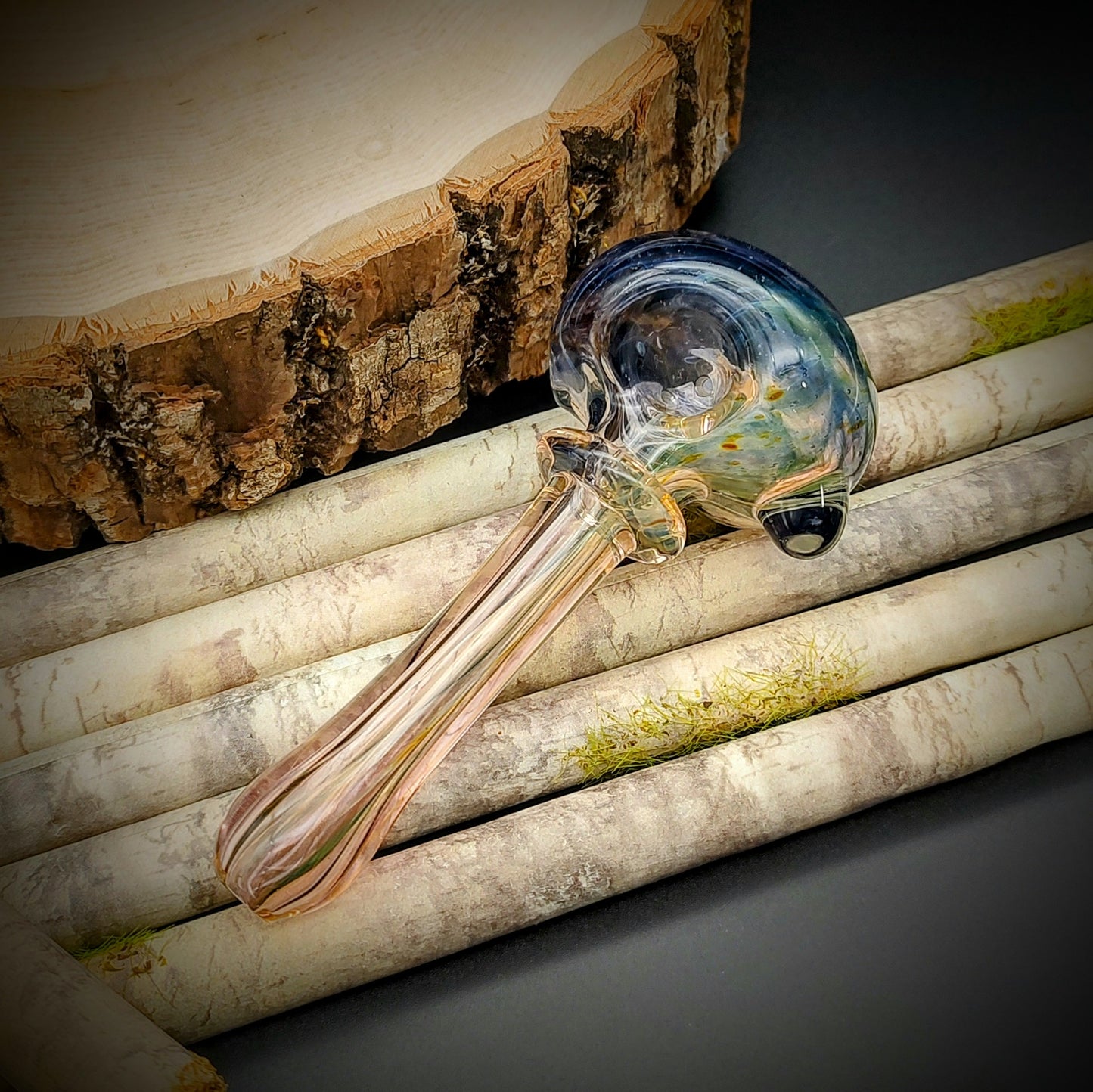 Pipa de mano ahumada Astronaut V2 con ópalo (lista para enviar)