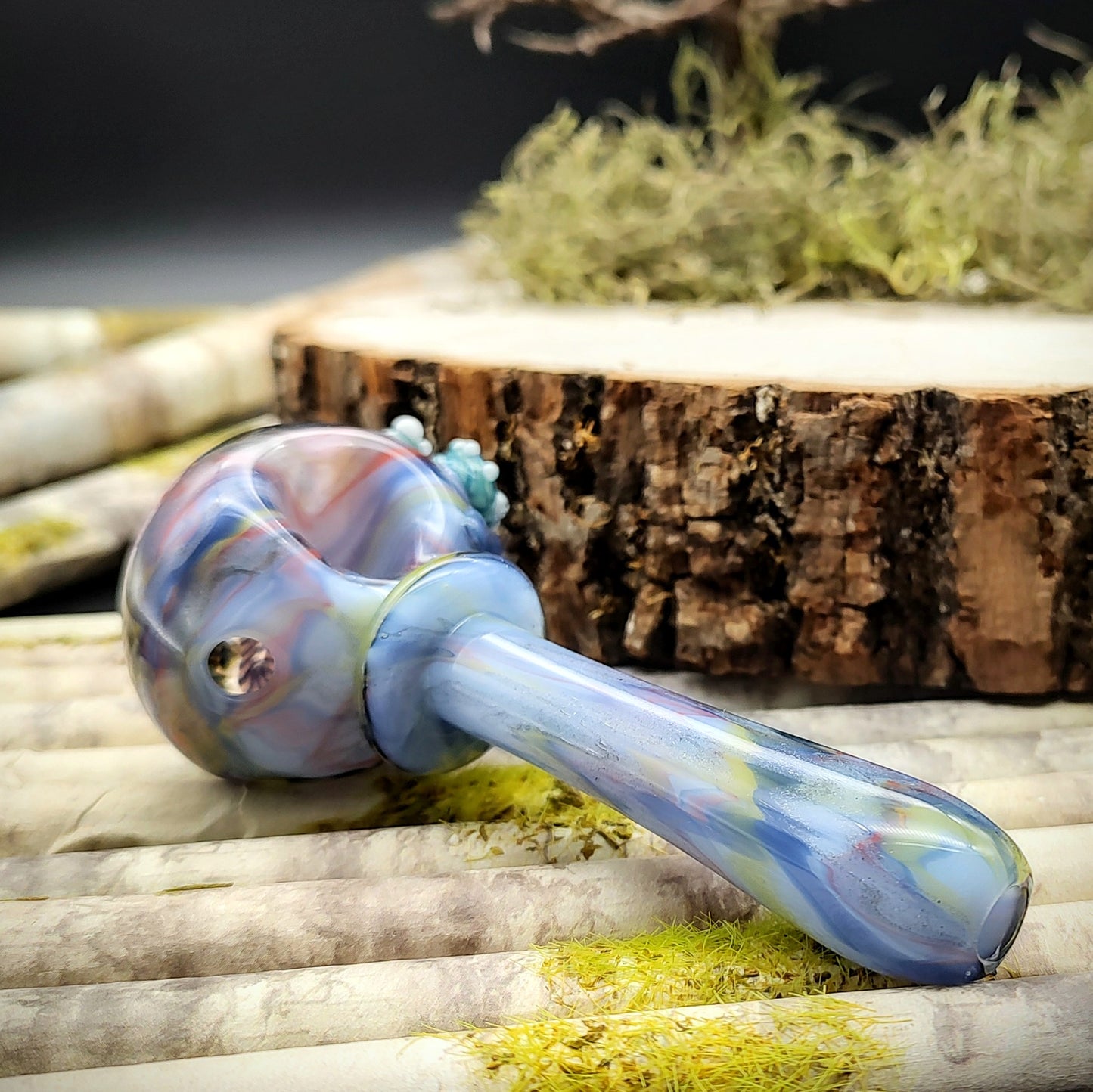 Seahorse Seascape Marbled Hand Pipe (Ready to Ship)