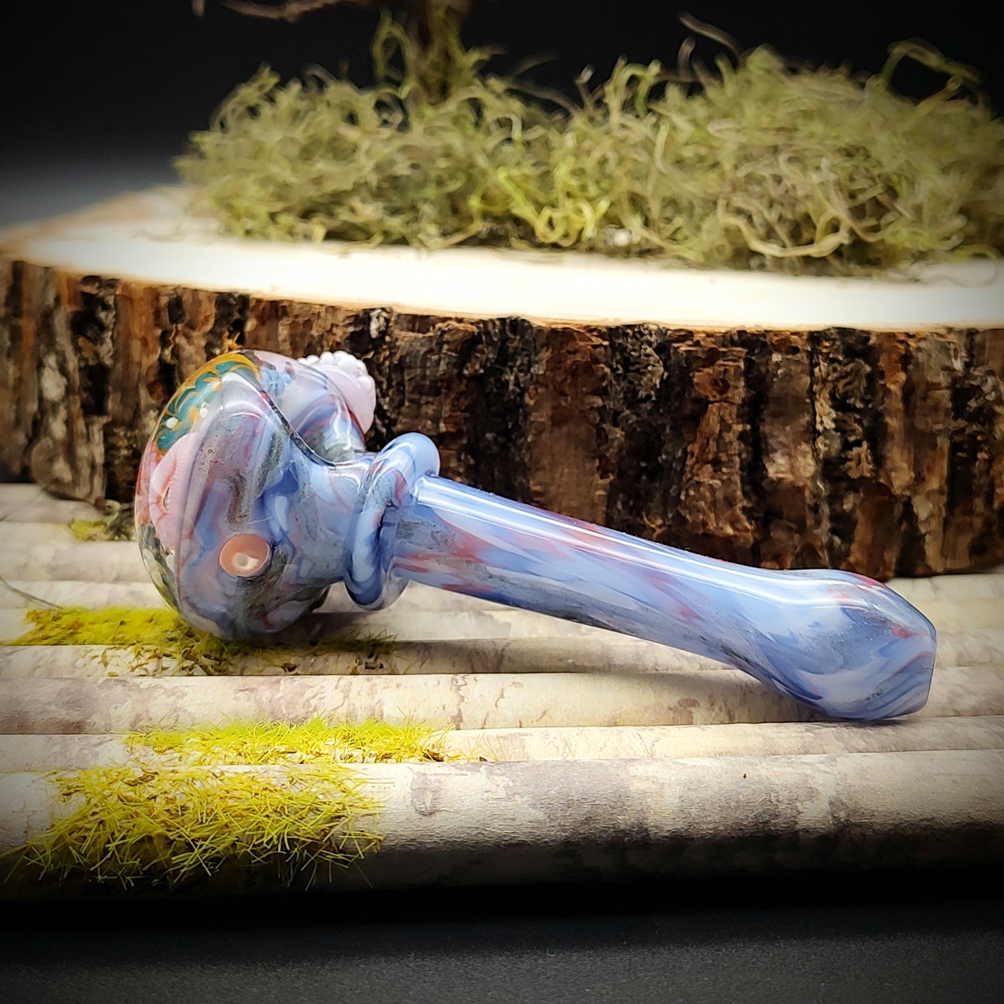 Pipa de mano de mármol Seahorse Seascape (lista para enviar)