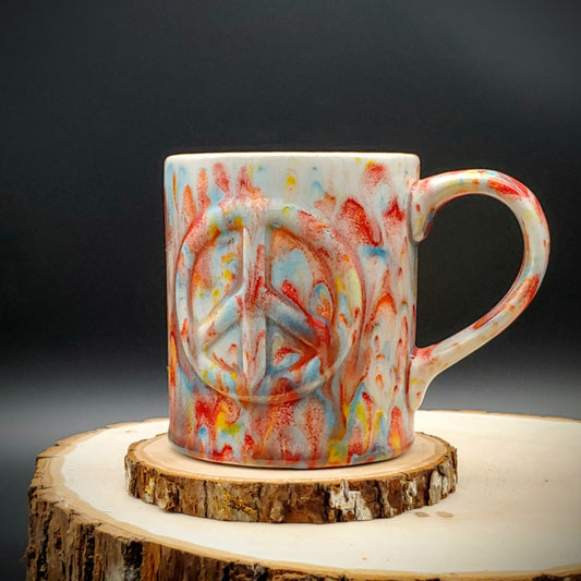 Taza de cerámica con el signo de la paz (lista para enviar)
