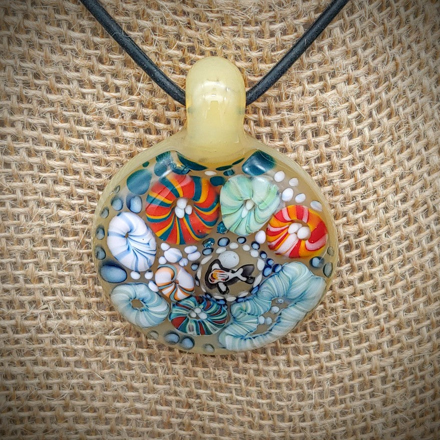 Seascape Coral Pendant (Ready To Ship)