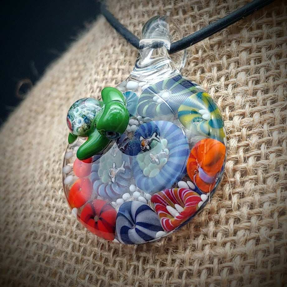 Seascape Turtle Pendant (Ready To Ship)