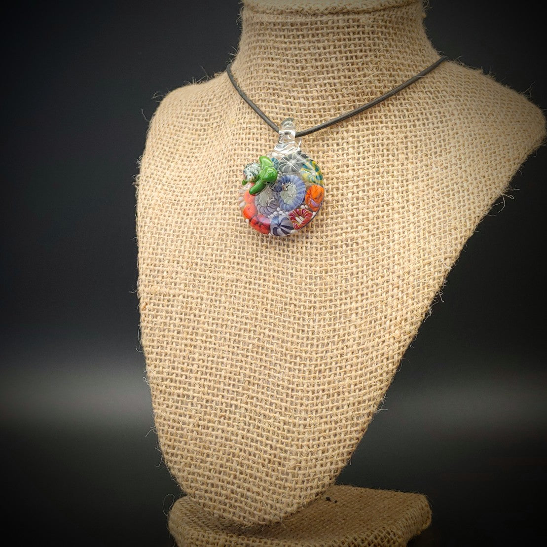 Seascape Turtle Pendant (Ready To Ship)
