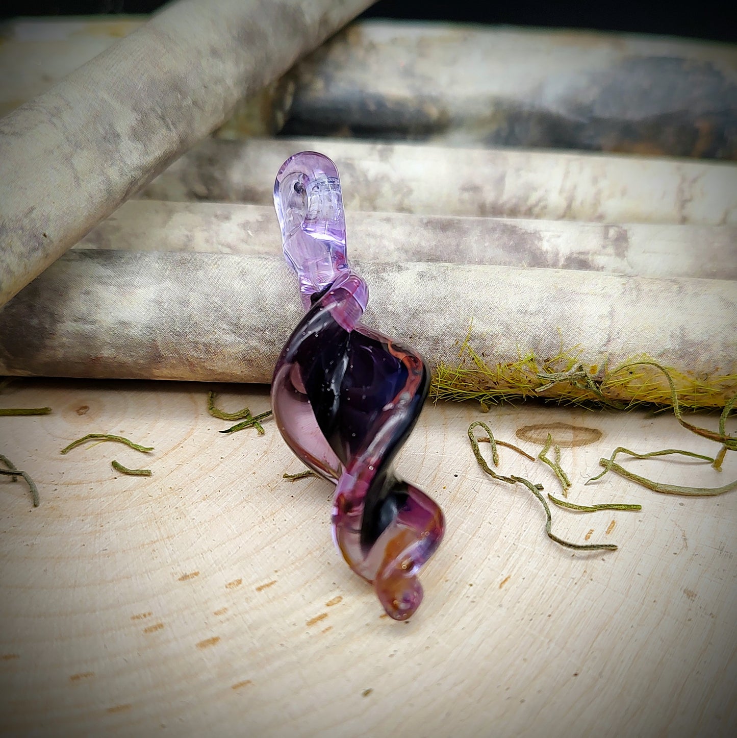 Fumed Spiral Pendant (Ready To Ship)