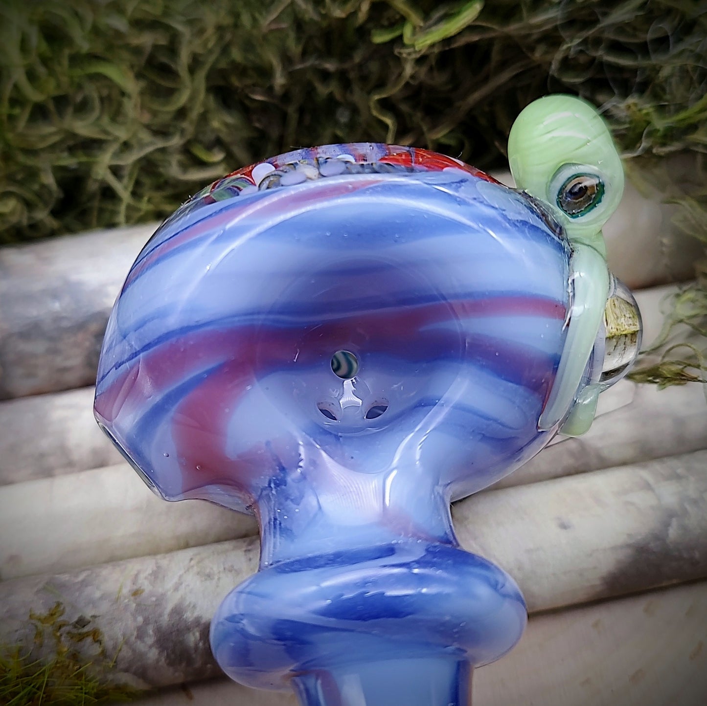 Turtle Seascape Marbled Hand Pipe (Ready to Ship)