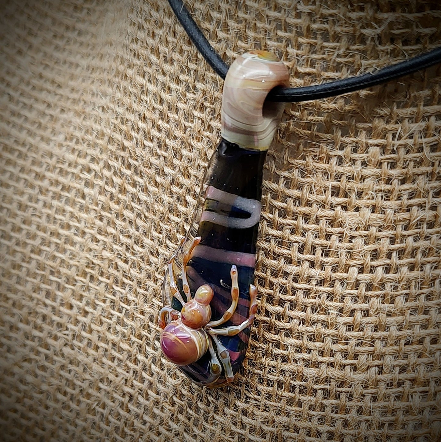 Fumed Spider Pendant (Ready To Ship)