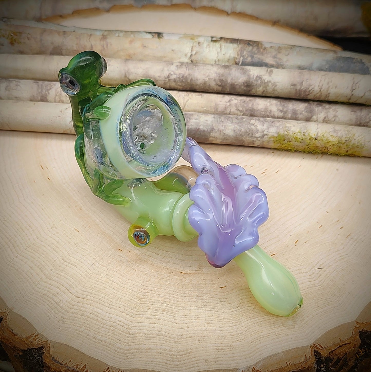 Dichro/Green Swirl Frog Sherlock