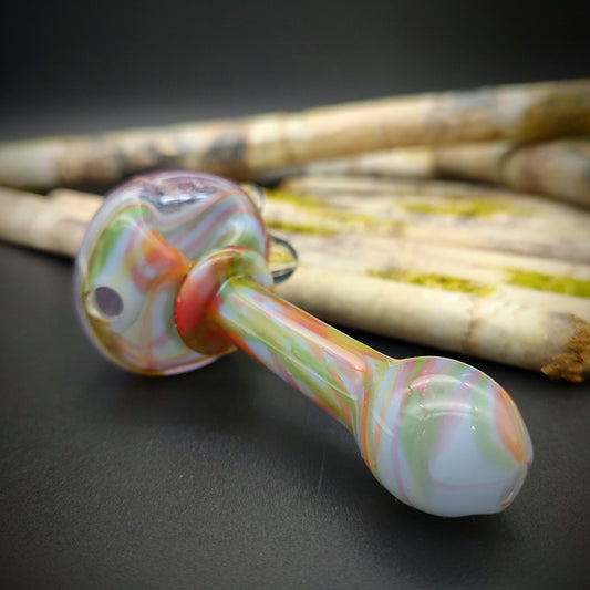 Dichro Faced Hand Pipe - Marbled Crayola (Ready to Ship)