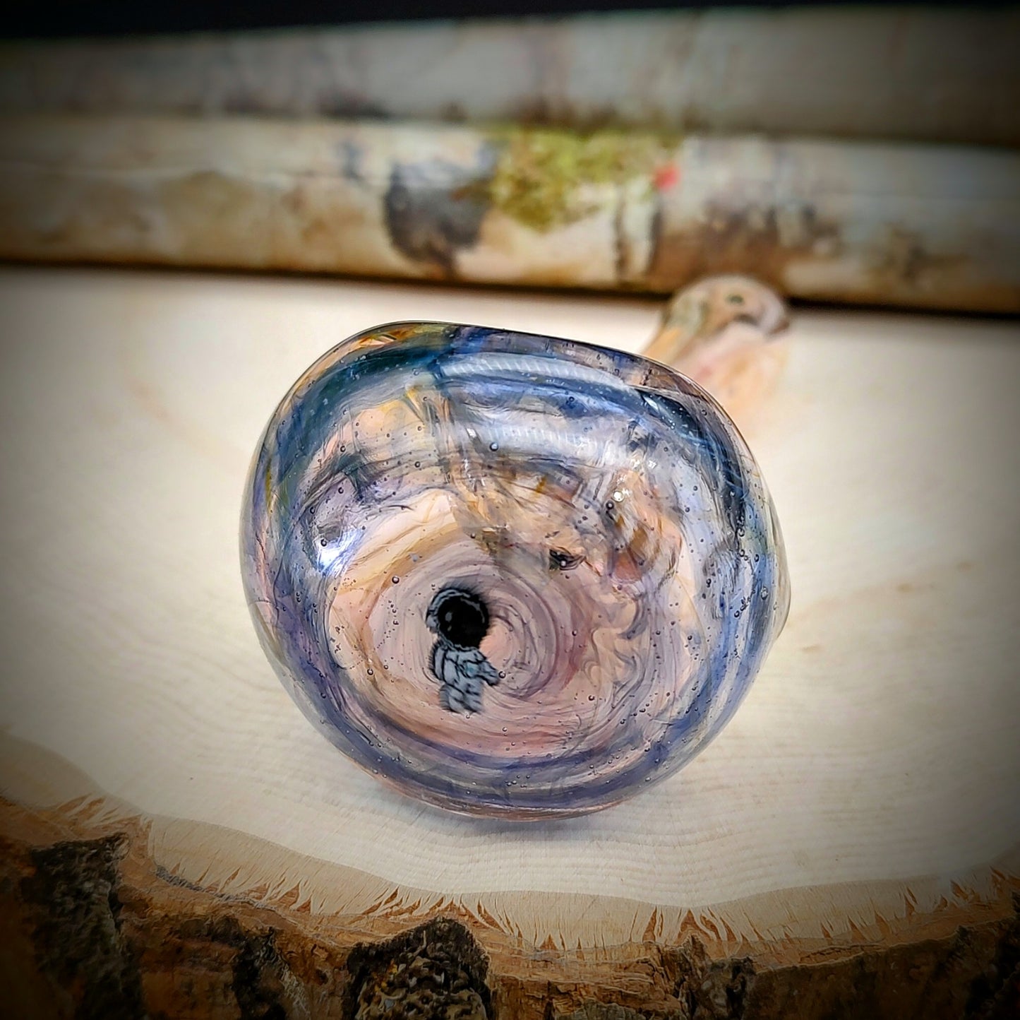Astronaut V2 Fumed Hand Pipe with Opal (Ready to Ship)