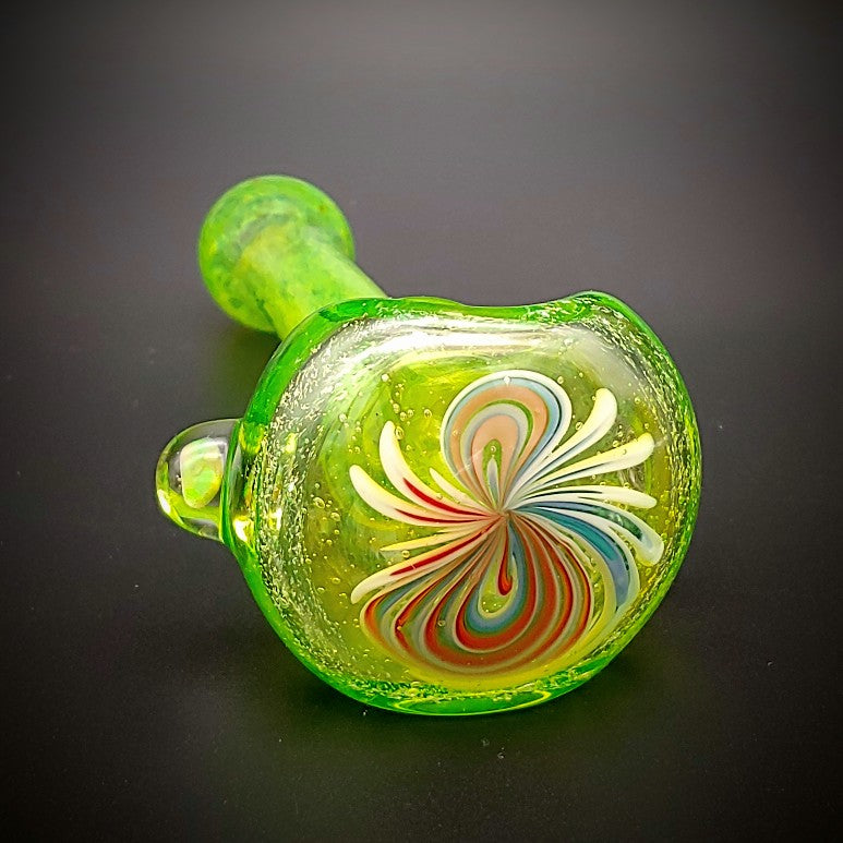 Green Bowtie Wigwag Hand Pipe (Ready To Ship)